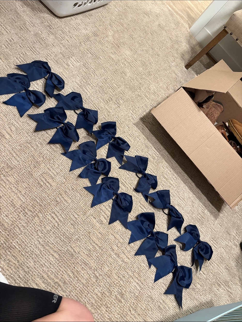 Navy Blue Hair Bows - Set of 12